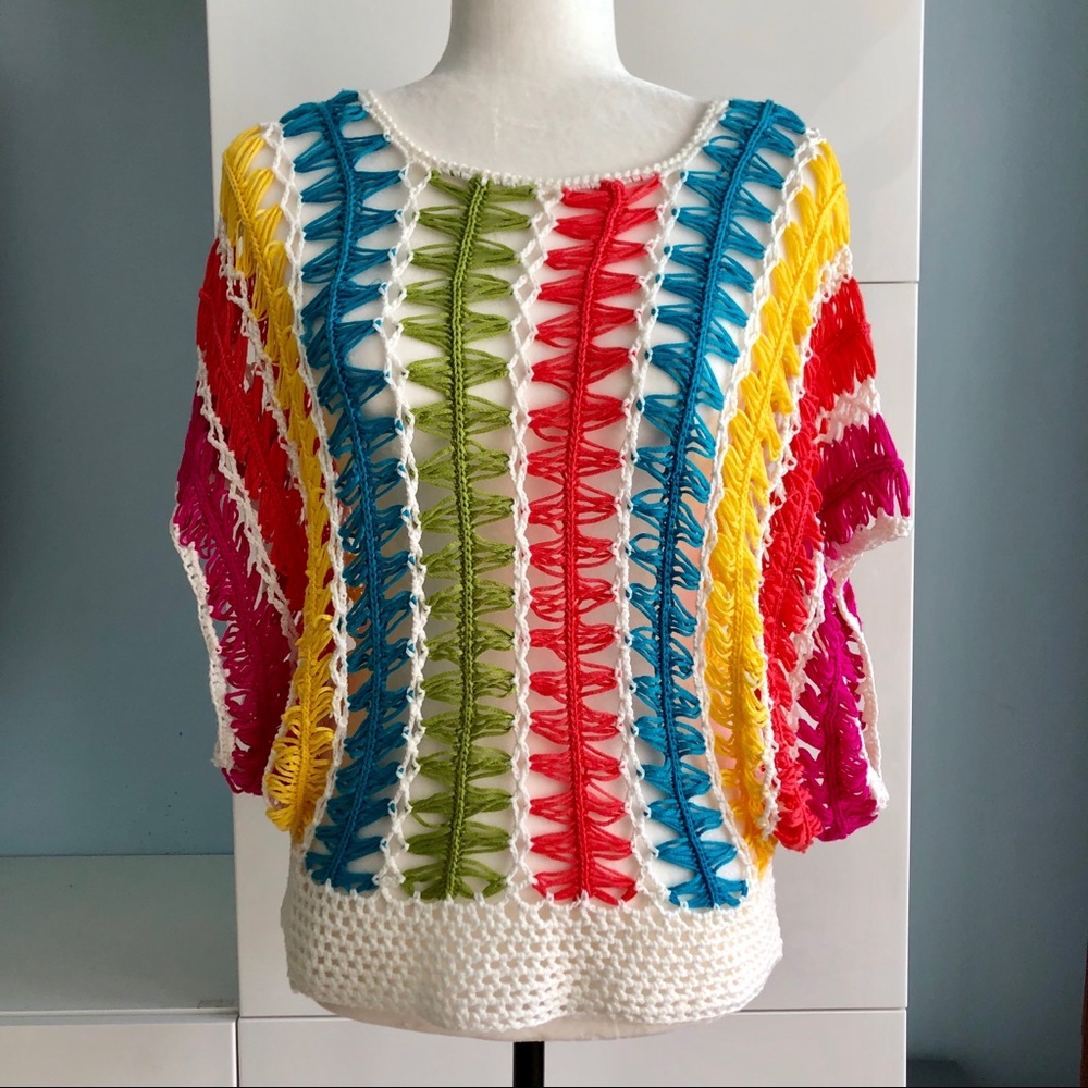 KU2 KOKOMO UNLIMITED Crocheted Cover Up S/M NWOT